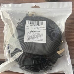 Ethernet Cable Bundle - Black CAT7/6 Flat Network Cable